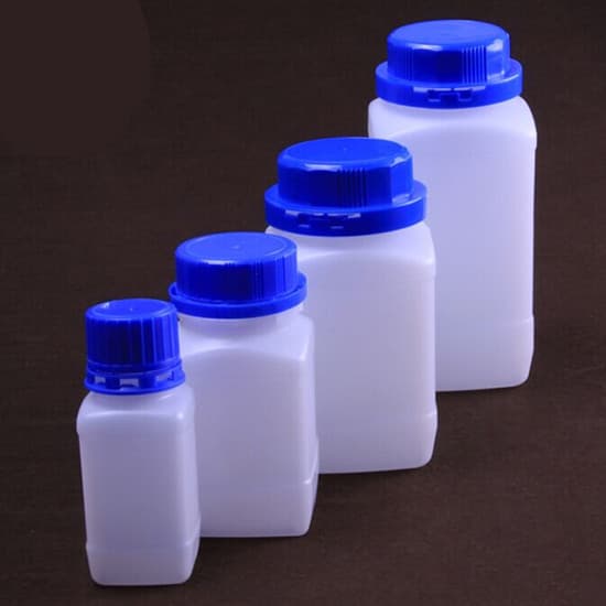 Wide mouth plastic reagent bottle with  tamper evident cap